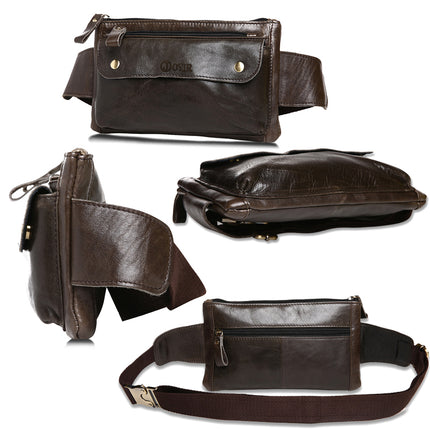 Men's Casual Genuine Leather Waist Bag - Wnkrs