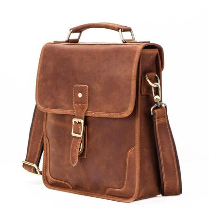 Men's Crazy Horse Leather Shoulder Bag - Wnkrs