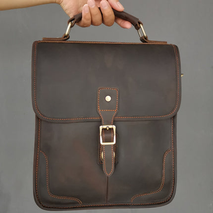 Men's Crazy Horse Leather Shoulder Bag - Wnkrs