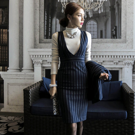 Women's Striped 2 Pieces Suit - Wnkrs