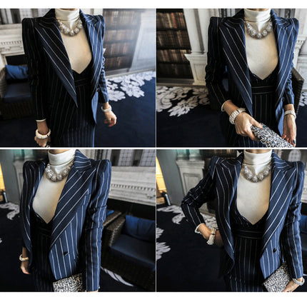 Women's Striped 2 Pieces Suit - Wnkrs