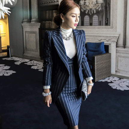 Women's Striped 2 Pieces Suit - Wnkrs