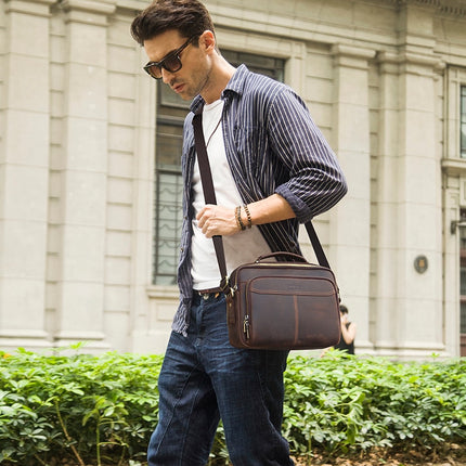 Men's Solid Leather Briefcase - Wnkrs