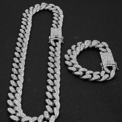 Men's Chain Chocker Necklace with Crystals - Wnkrs