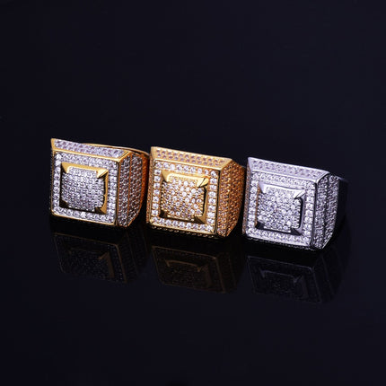 Men's Hip Hop Style Gold/Silver Zircon Ring - Wnkrs