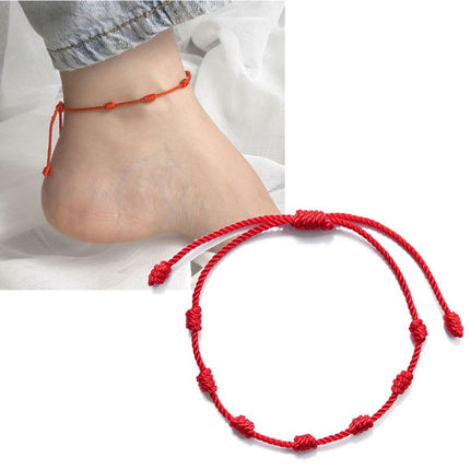 7 Knots Red String Luck Bracelets 2 pcs Set - wnkrs
