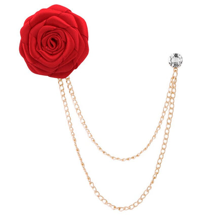 Colorful Rose Flower Lapel Pin with Chains - Wnkrs