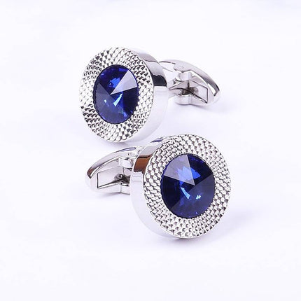 Men's Blue and Silver Cuff Links - wnkrs