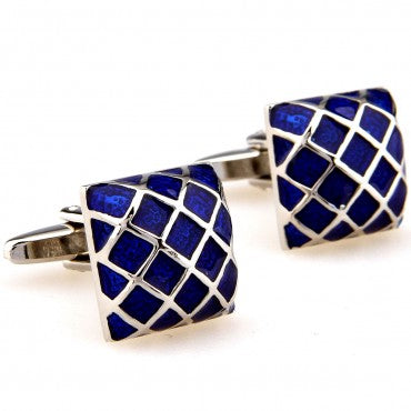 Blue Tones Geometric Style Cufflinks - Wnkrs