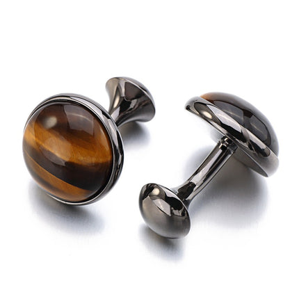Luxurious Tiger Eye Stone Men's Cufflinks - Wnkrs