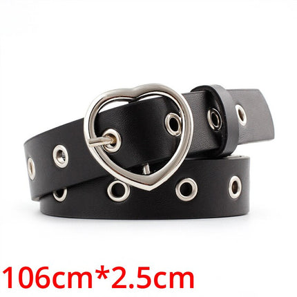 Women's Leather Belt Decorated with Heart - Wnkrs