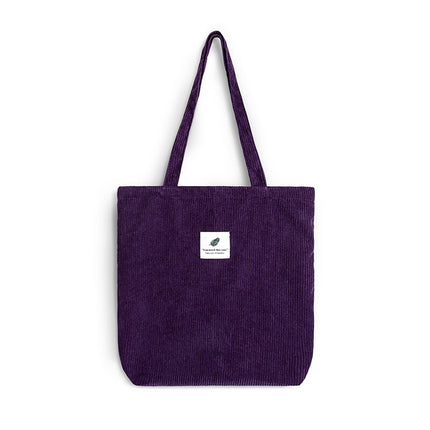Women's Corduroy Shopper Bag With Interior Zipper Pocket - Wnkrs
