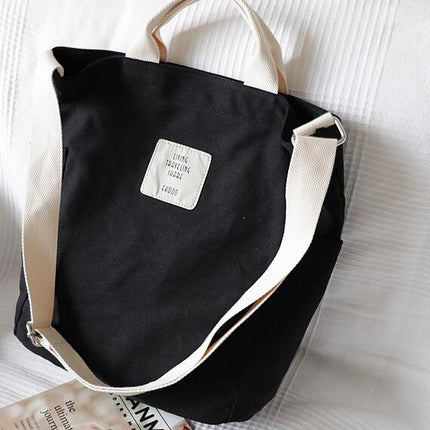 Canvas Women's Shoulder Bag with Zipper - Wnkrs