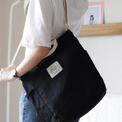 Canvas Women's Shoulder Bag with Zipper - Wnkrs