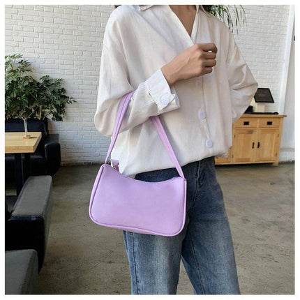 Women's Soft PU Leather Baguette Handbag - Wnkrs