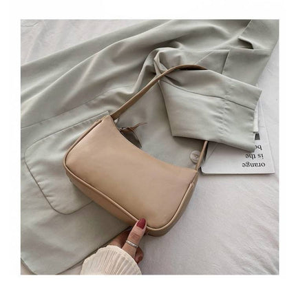 Women's Soft PU Leather Baguette Handbag - Wnkrs