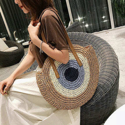Round Straw Bag for Women - Wnkrs