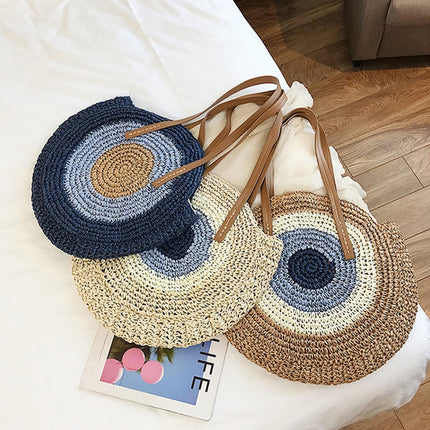 Round Straw Bag for Women - Wnkrs