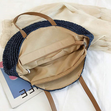 Round Straw Bag for Women - Wnkrs