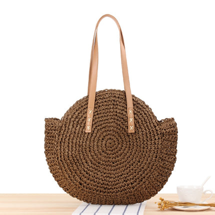 Round Straw Bag for Women - Wnkrs