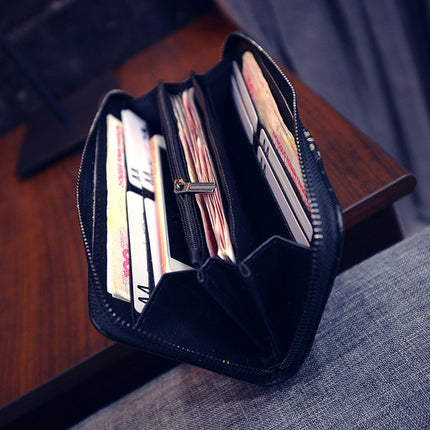 Women's Snake Leather Stylized Long Wallet - Wnkrs