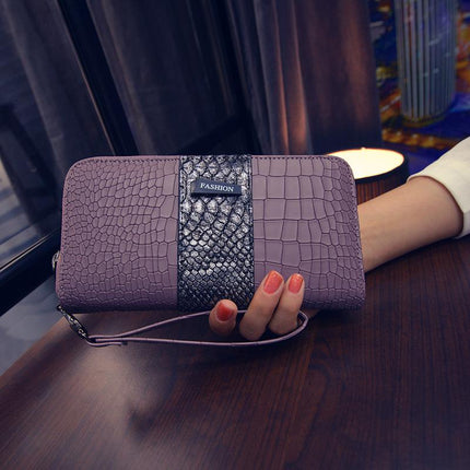 Women's Snake Leather Stylized Long Wallet - Wnkrs