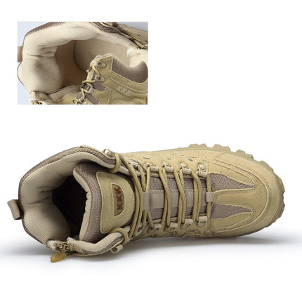 Comfortable Wear-Resistant Leather Men's Military Boots - Wnkrs