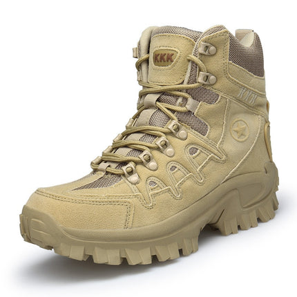 Comfortable Wear-Resistant Leather Men's Military Boots - Wnkrs