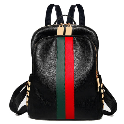 Women's Striped Eco-Leather Backpack - Wnkrs