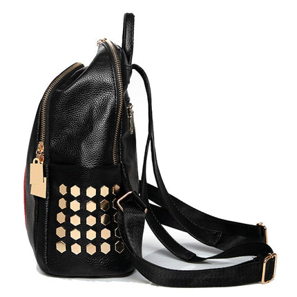 Women's Striped Eco-Leather Backpack - Wnkrs