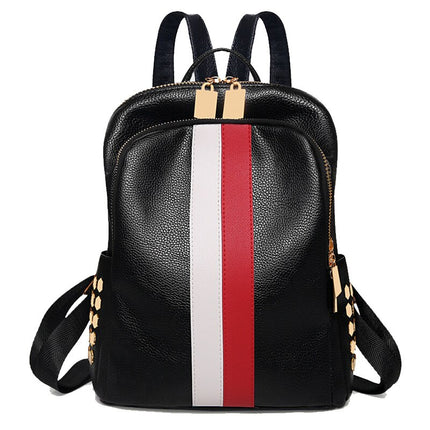 Women's Striped Eco-Leather Backpack - Wnkrs