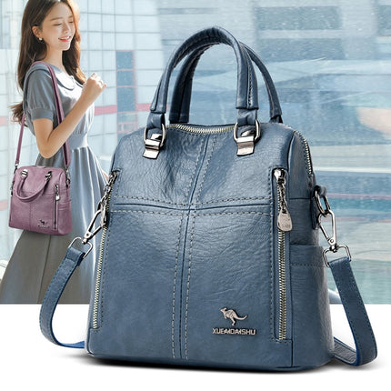 Women' Leather Shoulder Backpack - Wnkrs