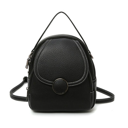 Women's Round Buckle Eco-Leather Backpack - Wnkrs