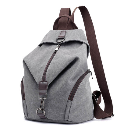 Women's Solid Color Canvas Backpack - Wnkrs