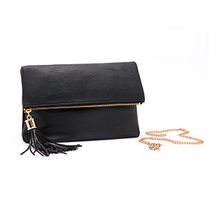 Fashion Convenient Tasseled Women's Clutch Bag with Chain - Wnkrs