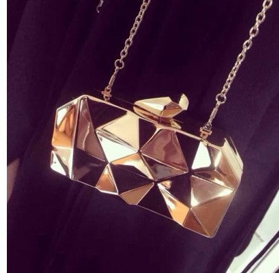 Geometric Three Dimensional Evening Clutch - Wnkrs