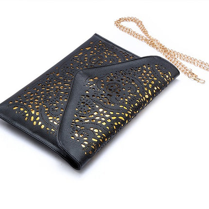 Fashion Envelope Shaped Leather Women's Clutch Bag with Chain - Wnkrs
