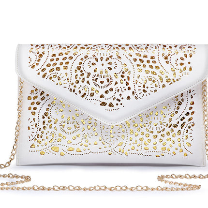 Fashion Envelope Shaped Leather Women's Clutch Bag with Chain - Wnkrs