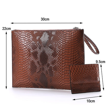 Women's Python Embossed Eco-Leather Clutch - Wnkrs