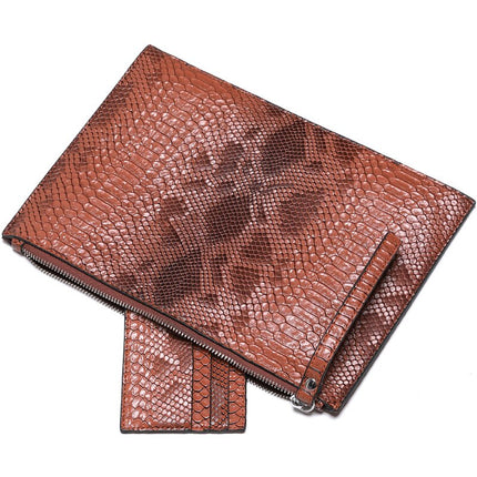 Women's Python Embossed Eco-Leather Clutch - Wnkrs