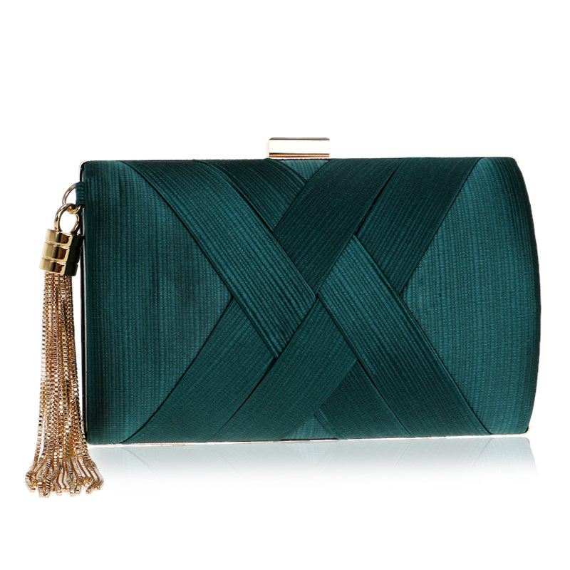 Women's Metal Tassel Clutch Bag