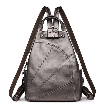 Women's Compact Leather Travel Backpack - Wnkrs