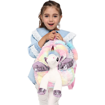 Cute Unicorn Shaped Plush Backpack - Wnkrs