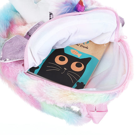 Cute Unicorn Shaped Plush Backpack - Wnkrs