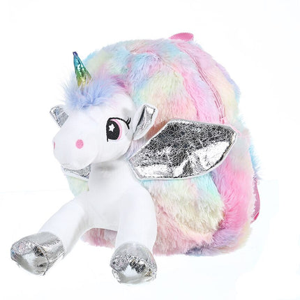 Cute Unicorn Shaped Plush Backpack - Wnkrs