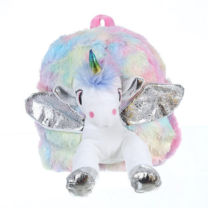 Cute Unicorn Shaped Plush Backpack - Wnkrs