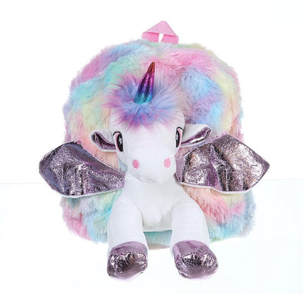 Cute Unicorn Shaped Plush Backpack - Wnkrs