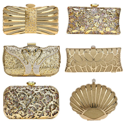 Luxury Style Women's Diamonds Decorated Party Clutch Purse - Wnkrs
