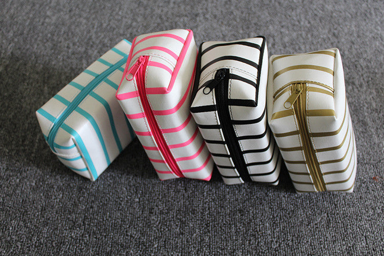Striped Cosmetic Travel Bag