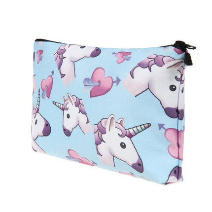 Unicorn / Heart Emoji Patterned Organizer Bag - Wnkrs